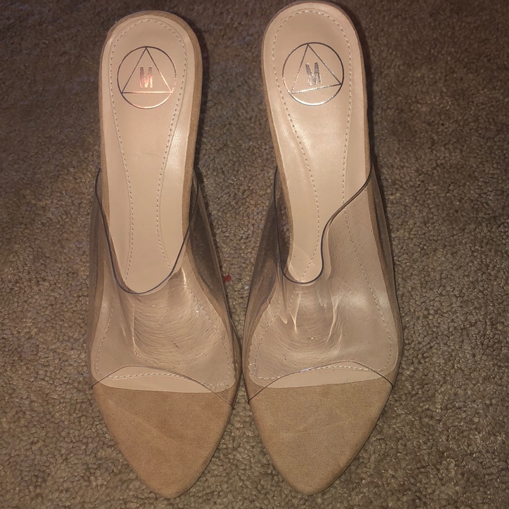 Clear peep toe heels